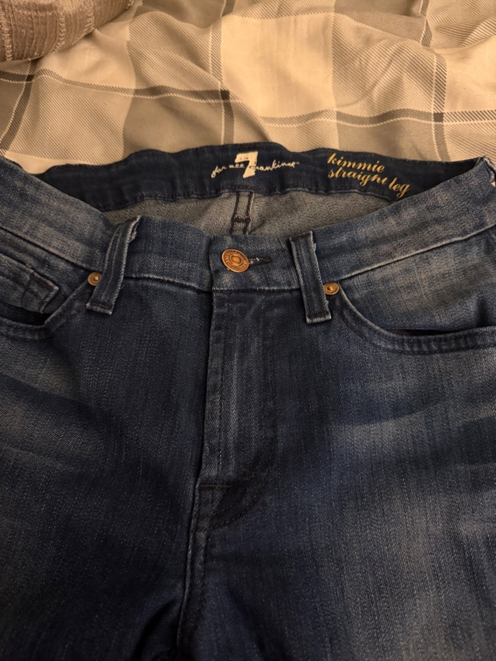 7 For All Mankind Dark Indigo Straight Leg Jeans